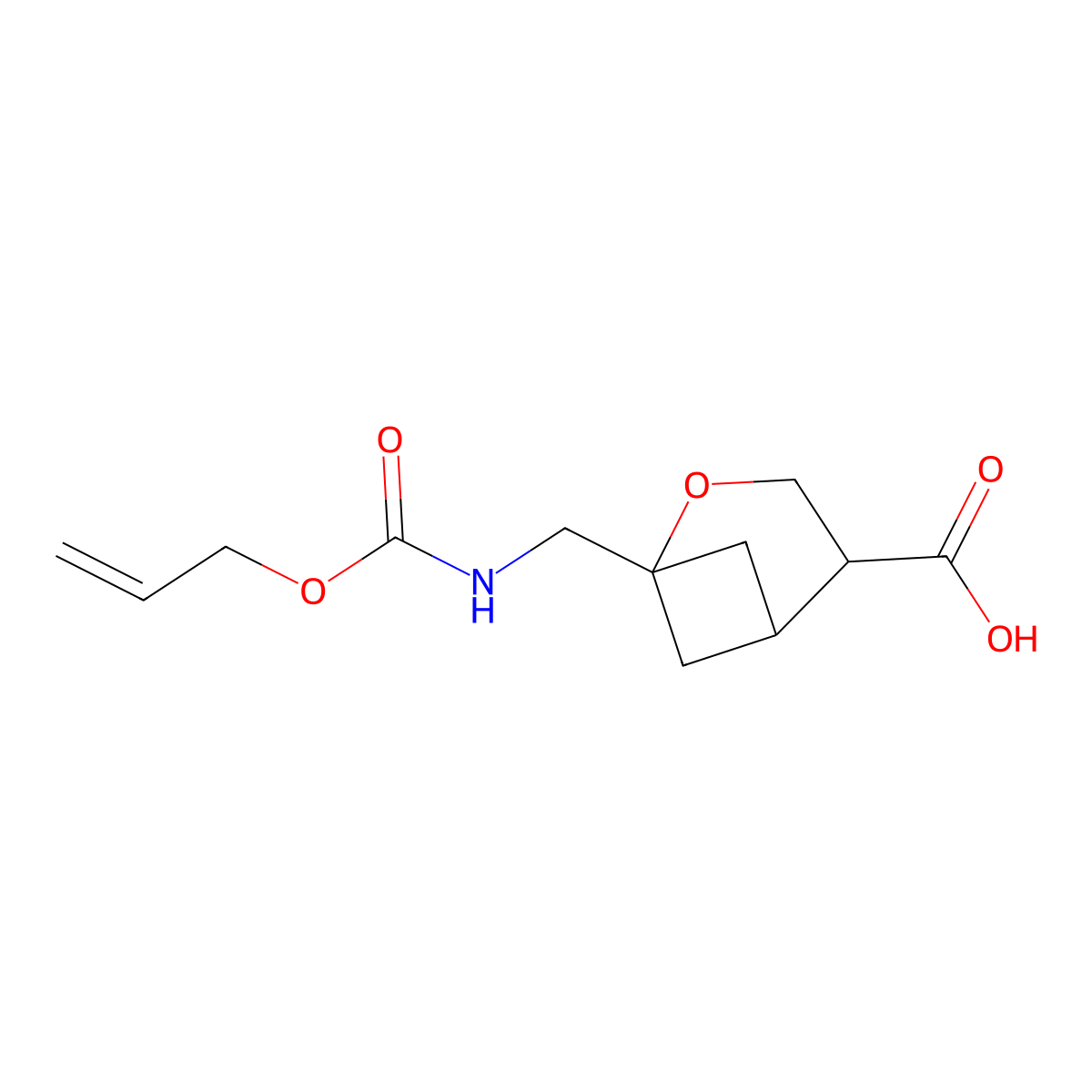 1-({[(Prop-2-en-1-yloxy)carbonyl]amino}methyl)-2-oxabicyclo[3.1.1]heptane-4-carboxylic acid molecular structure, CAS 2680841-29-4
