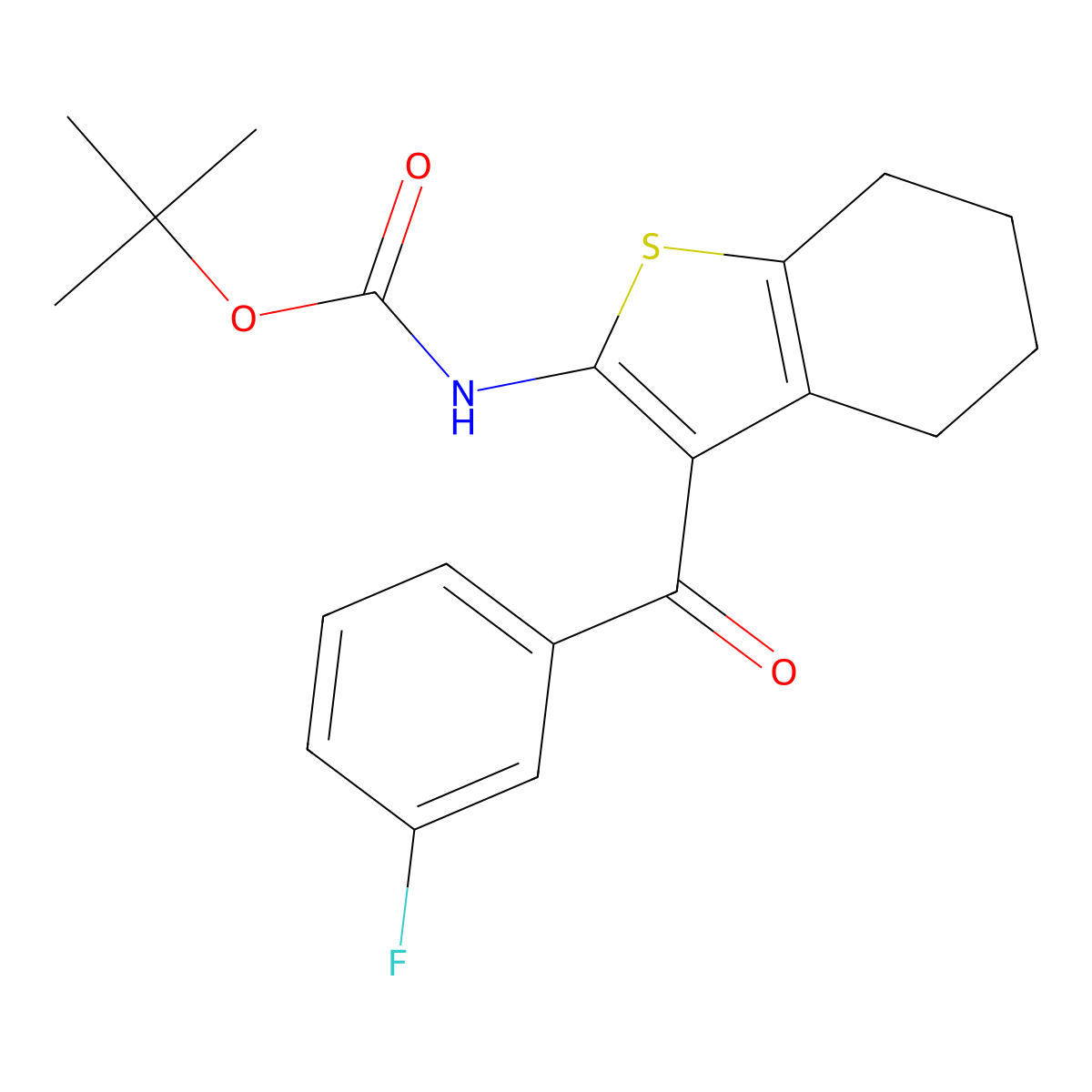 tert-butyl N-[3-(3-fluorobenzoyl)-4,5,6,7-tetrahydro-1-benzothiophen-2-yl]carbamate molecular structure, CAS 2680841-31-8