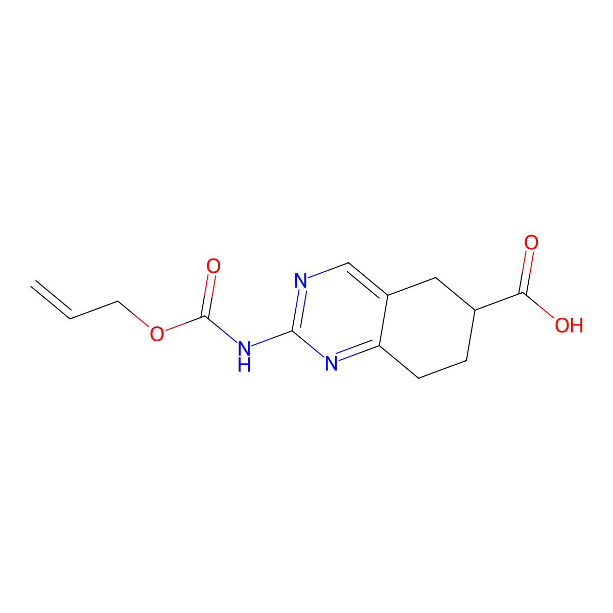 2-{[(Prop-2-en-1-yloxy)carbonyl]amino}-5,6,7,8-tetrahydroquinazoline-6-carboxylic acid molecular structure, CAS 2680841-34-1