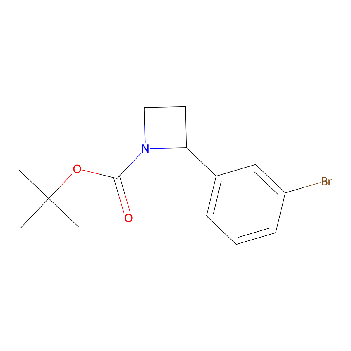 Tert-butyl 2-(3-bromophenyl)azetidine-1-carboxylate molecular structure, CAS 2680841-37-4