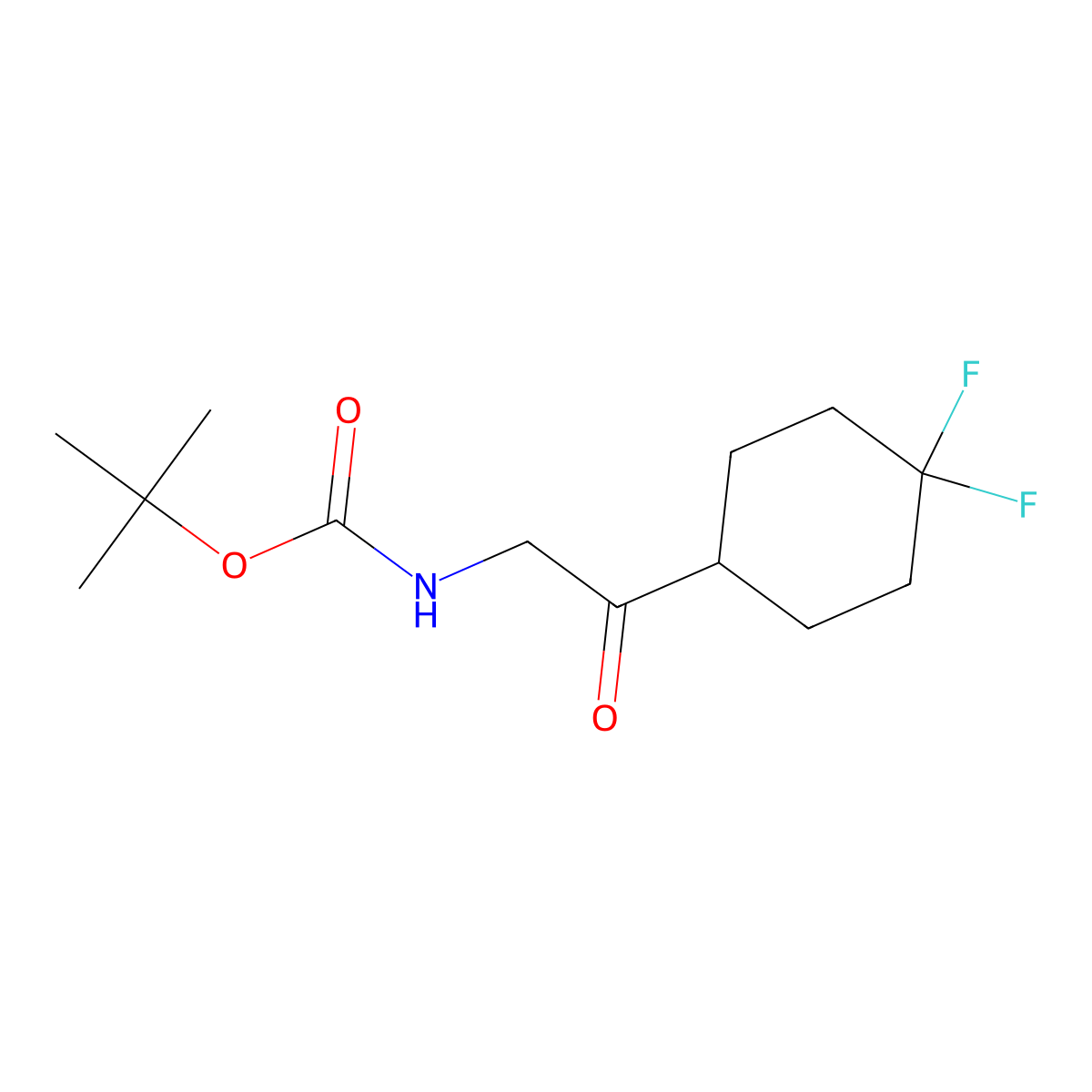 tert-butyl N-[2-(4,4-difluorocyclohexyl)-2-oxoethyl]carbamate molecular structure, CAS 2680841-40-9