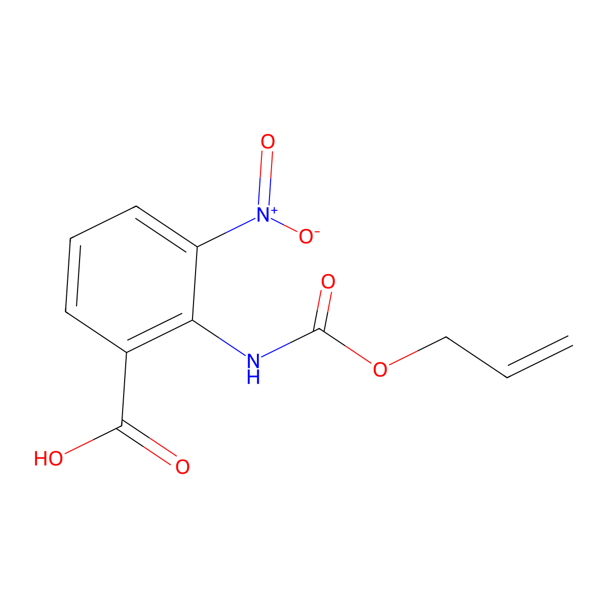 3-Nitro-2-{[(prop-2-en-1-yloxy)carbonyl]amino}benzoic acid molecular structure, CAS 2680841-44-3