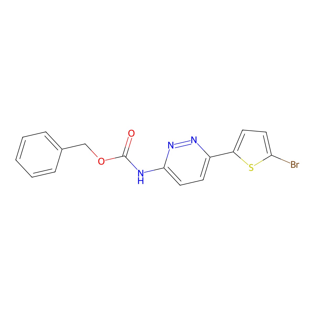 benzyl N-[6-(5-bromothiophen-2-yl)pyridazin-3-yl]carbamate molecular structure, CAS 2680841-46-5