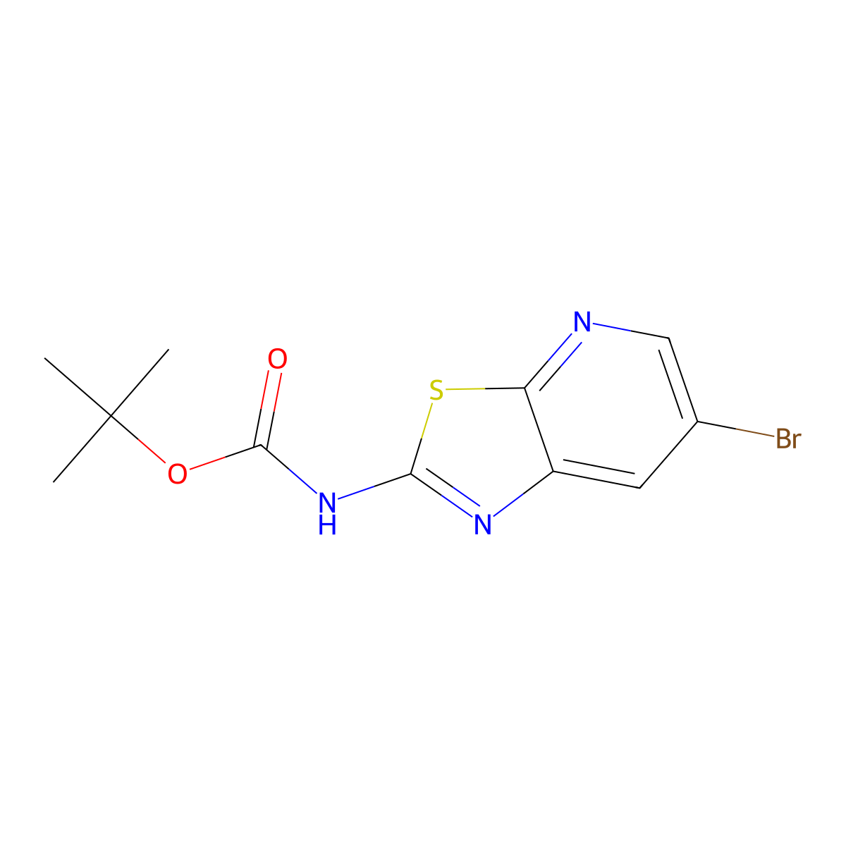 tert-butyl N-{6-bromo-[1,3]thiazolo[5,4-b]pyridin-2-yl}carbamate molecular structure, CAS 2680841-48-7