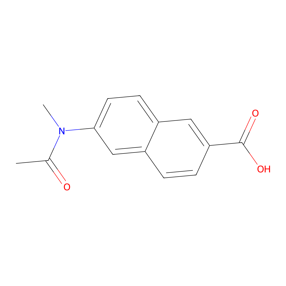 6-(N-methylacetamido)naphthalene-2-carboxylic acid molecular structure, CAS 2680841-50-1