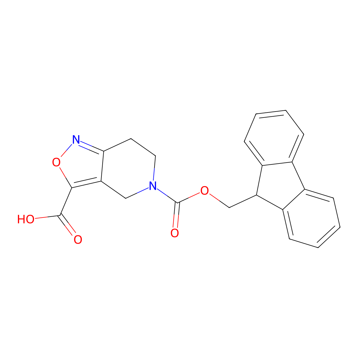 5-{[(9H-fluoren-9-yl)methoxy]carbonyl}-4H,5H,6H,7H-[1,2]oxazolo[4,3-c]pyridine-3-carboxylic acid molecular structure, CAS 2680841-54-5