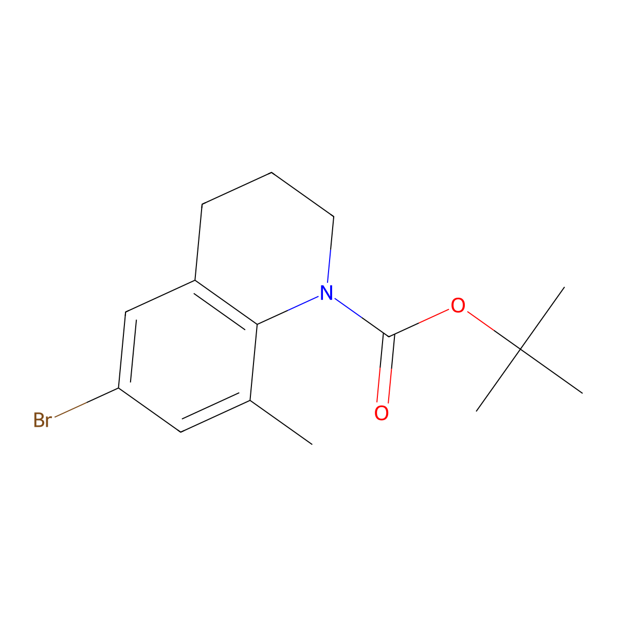 Tert-butyl 6-bromo-8-methyl-1,2,3,4-tetrahydroquinoline-1-carboxylate molecular structure, CAS 2680841-61-4