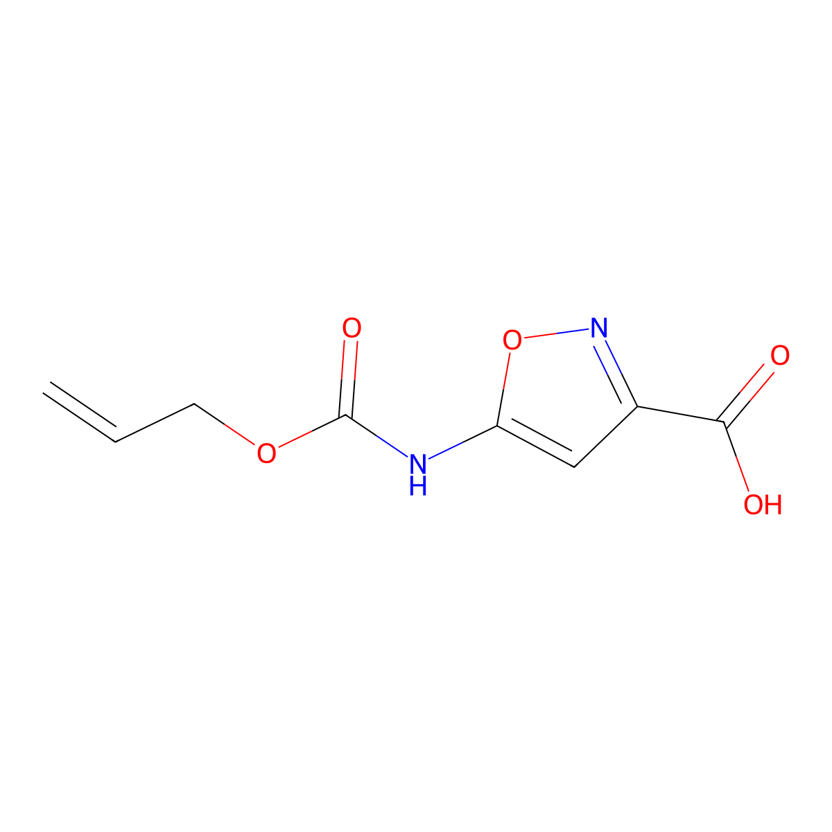 5-{[(Prop-2-en-1-yloxy)carbonyl]amino}-1,2-oxazole-3-carboxylic acid molecular structure, CAS 2680841-69-2