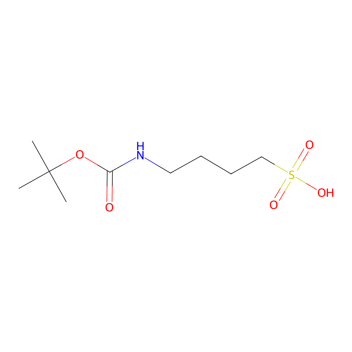 4-{[(Tert-butoxy)carbonyl]amino}butane-1-sulfonic acid molecular structure, CAS 2680841-71-6