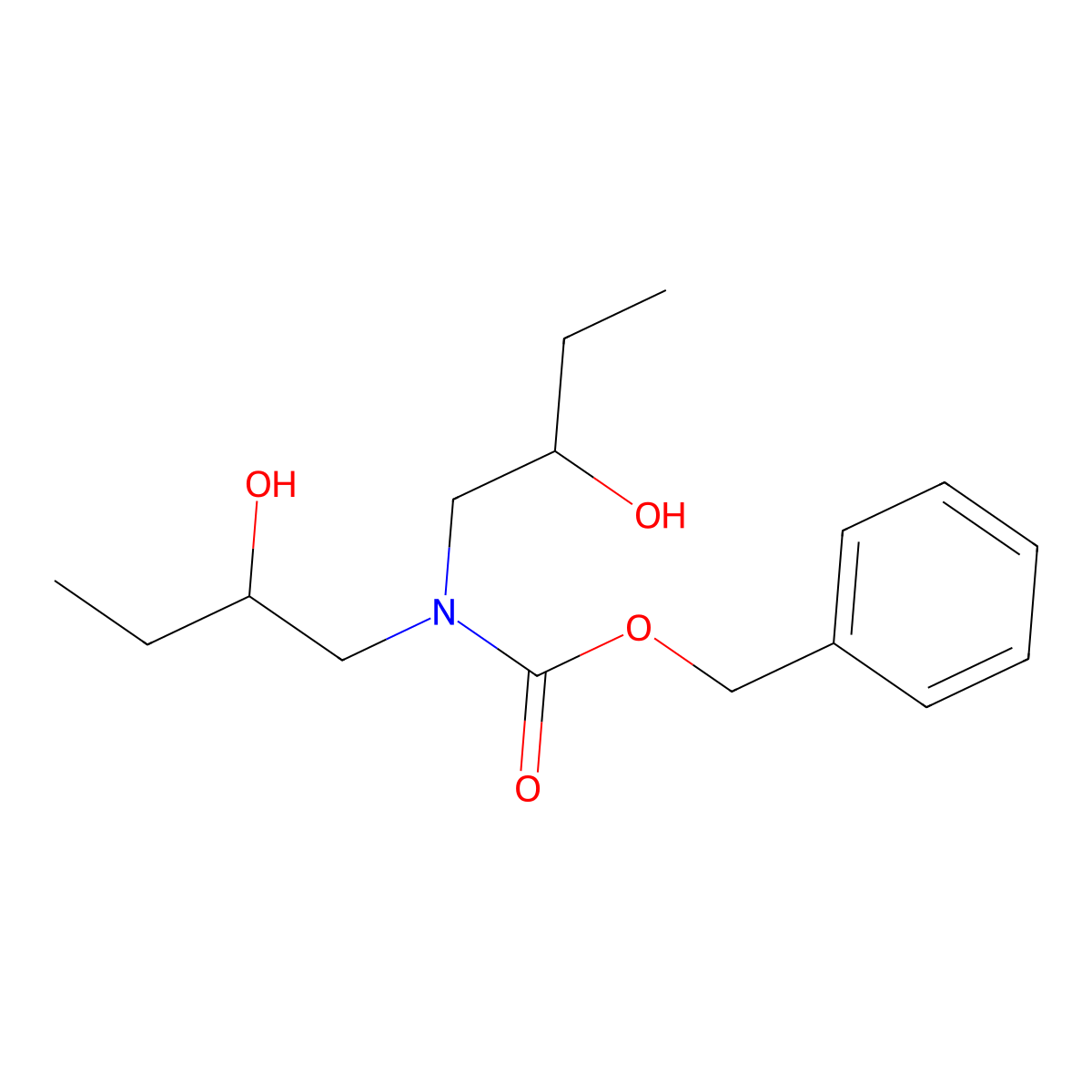 benzyl N,N-bis(2-hydroxybutyl)carbamate molecular structure, CAS 2680841-92-1