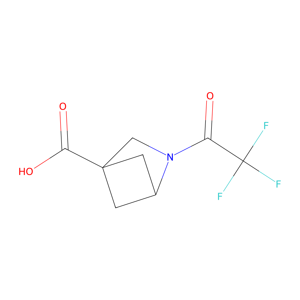 2-(2,2,2-Trifluoroacetyl)-2-azabicyclo[2.1.1]hexane-4-carboxylic acid molecular structure, CAS 2680841-96-5
