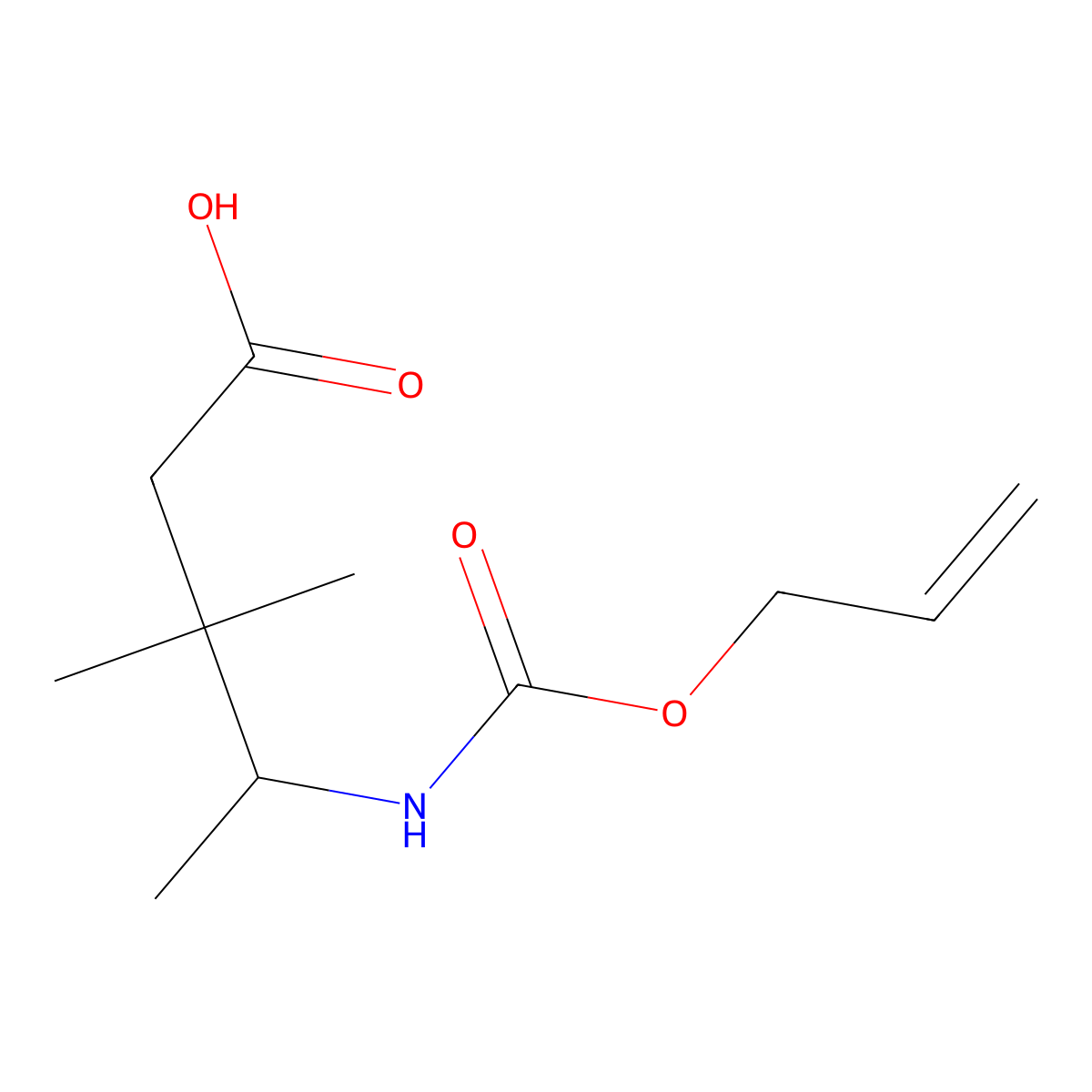 3,3-Dimethyl-4-{[(prop-2-en-1-yloxy)carbonyl]amino}pentanoic acid molecular structure, CAS 2680841-97-6