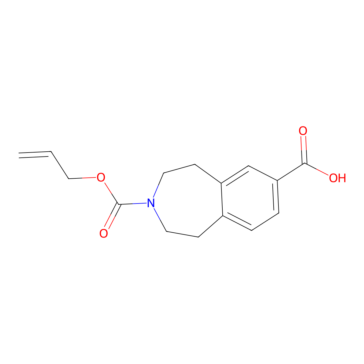 3-[(prop-2-en-1-yloxy)carbonyl]-2,3,4,5-tetrahydro-1H-3-benzazepine-7-carboxylic acid molecular structure, CAS 2680842-00-4