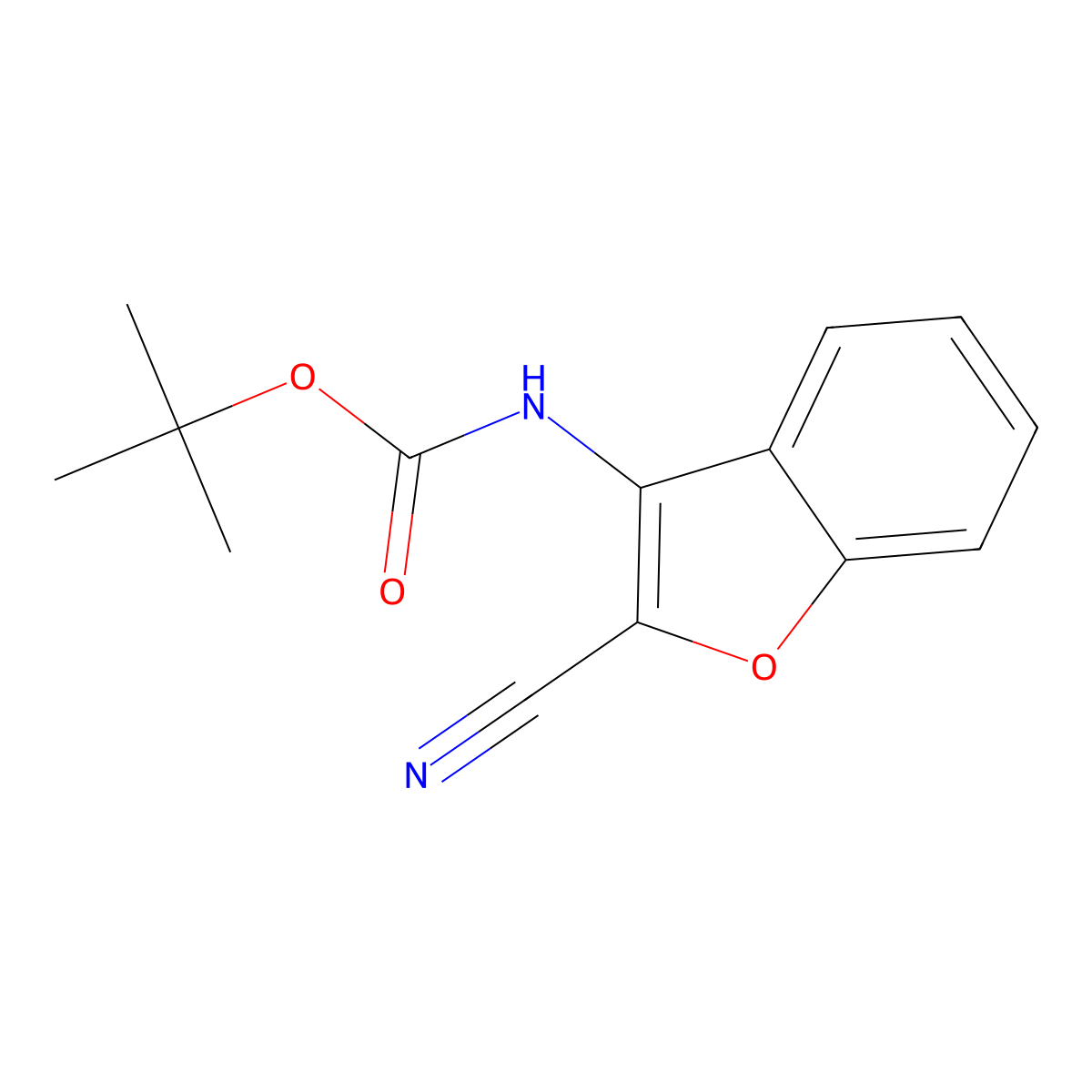 tert-butyl N-(2-cyano-1-benzofuran-3-yl)carbamate molecular structure, CAS 2680842-04-8