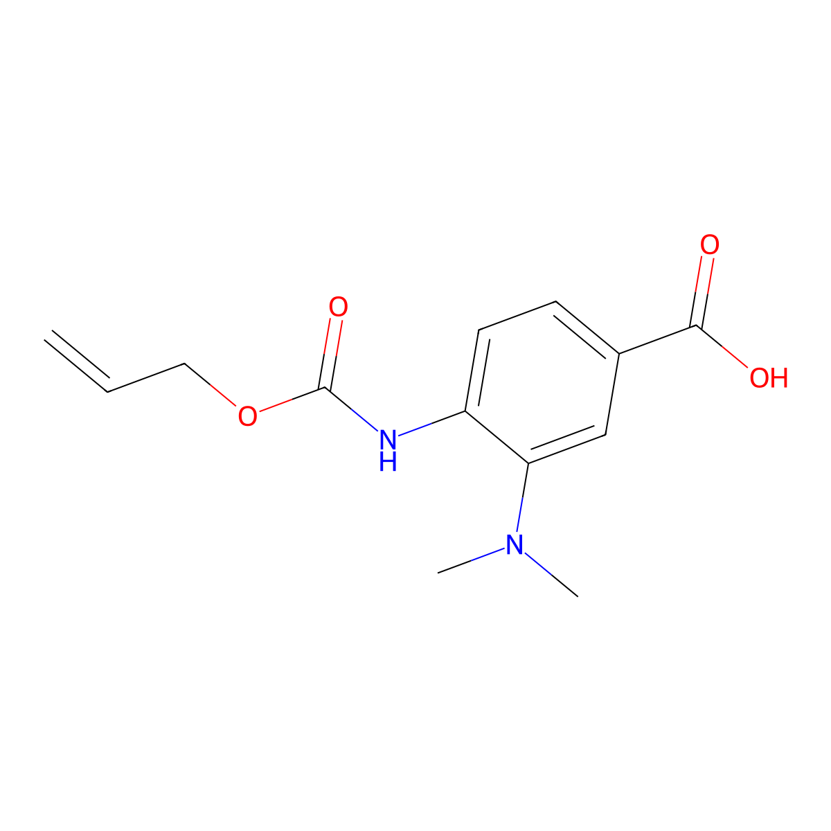 3-(Dimethylamino)-4-{[(prop-2-en-1-yloxy)carbonyl]amino}benzoic acid molecular structure, CAS 2680842-08-2