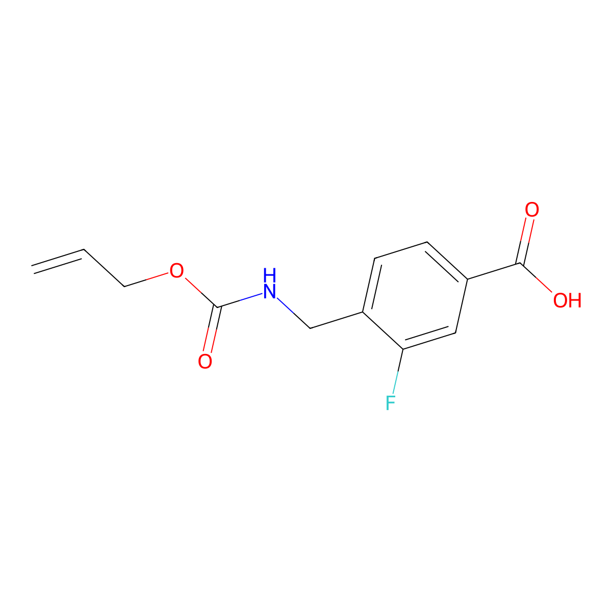 3-Fluoro-4-({[(prop-2-en-1-yloxy)carbonyl]amino}methyl)benzoic acid molecular structure, CAS 2680842-11-7