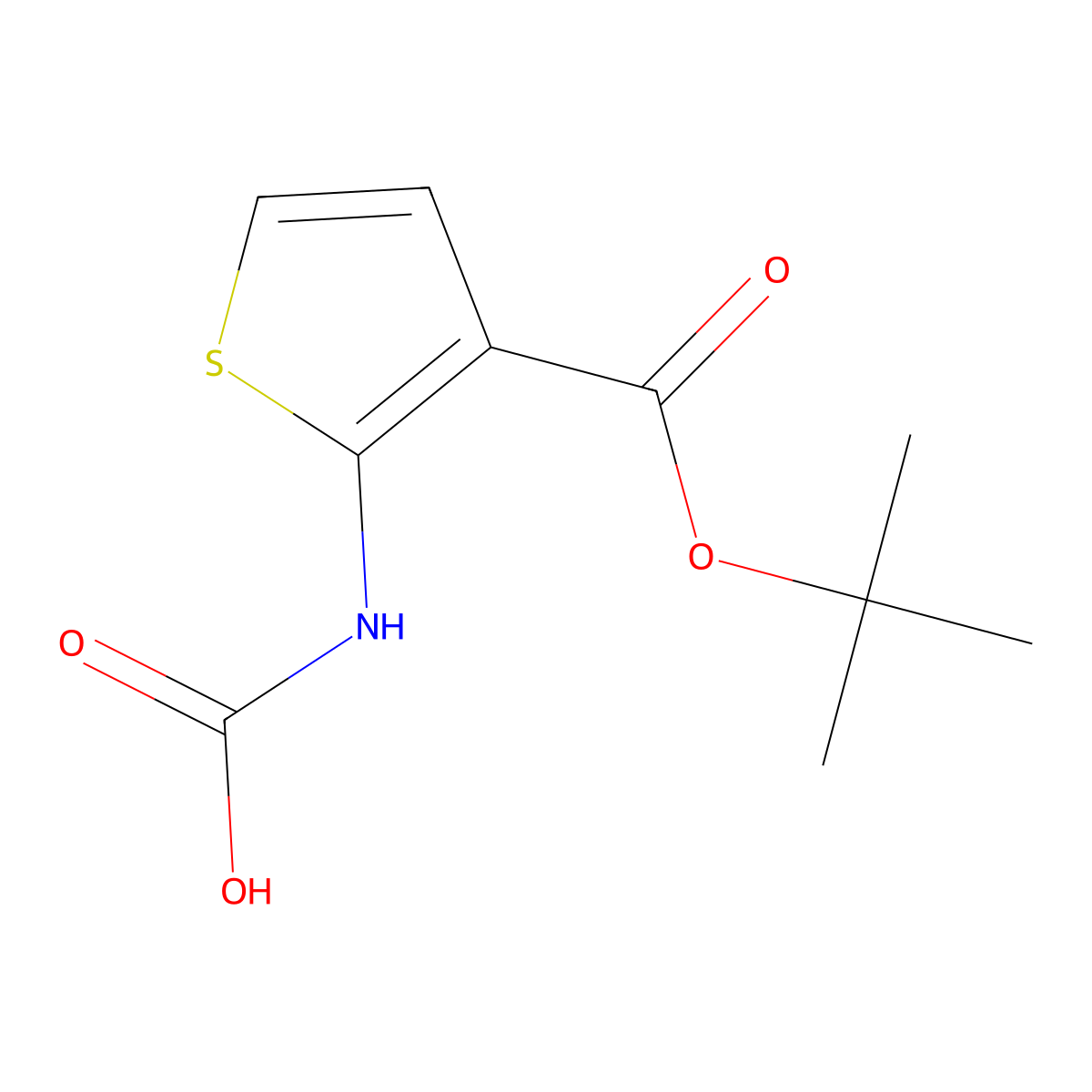 {3-[(Tert-butoxy)carbonyl]thiophen-2-yl}carbamic acid molecular structure, CAS 2680842-15-1