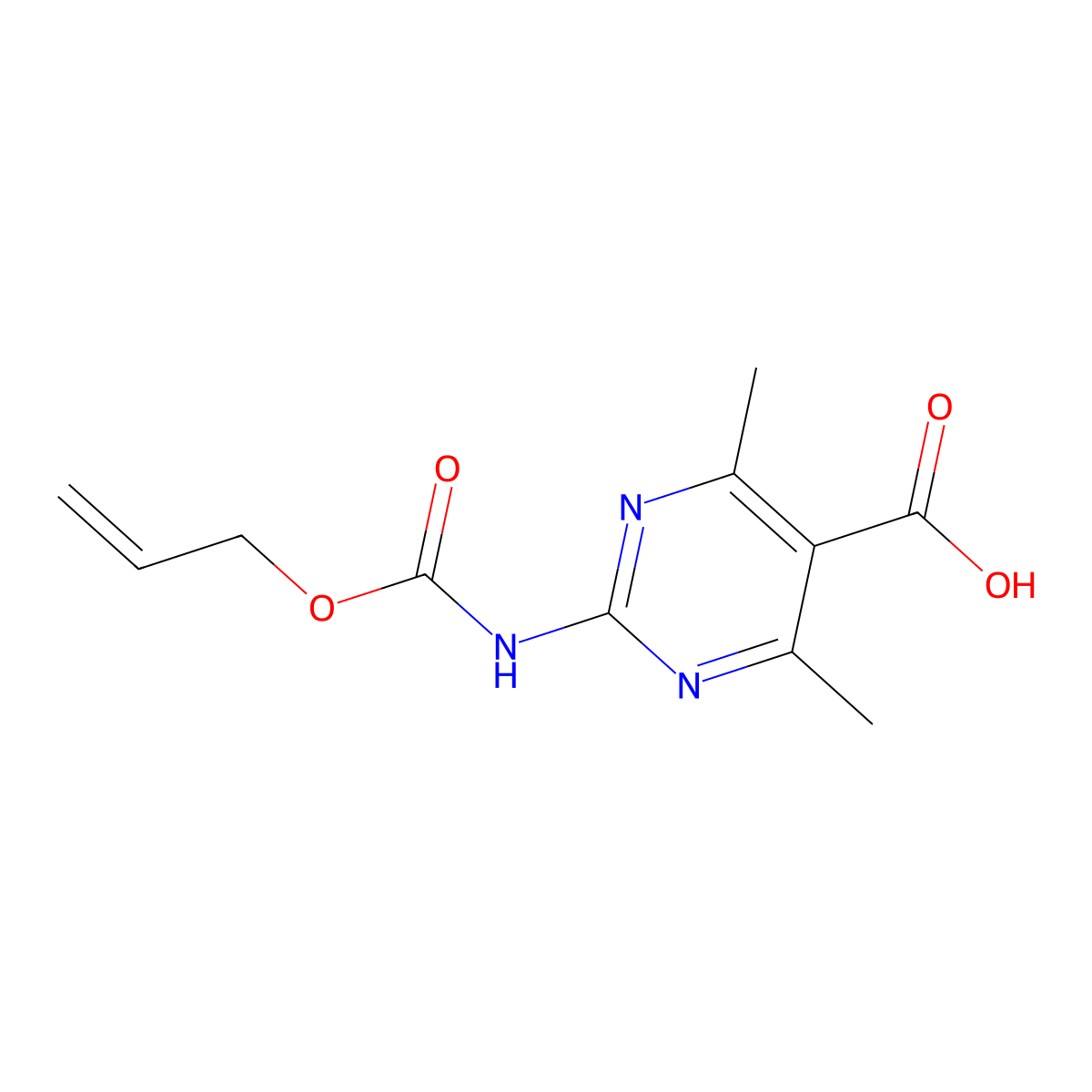 4,6-Dimethyl-2-{[(prop-2-en-1-yloxy)carbonyl]amino}pyrimidine-5-carboxylic acid molecular structure, CAS 2680842-17-3