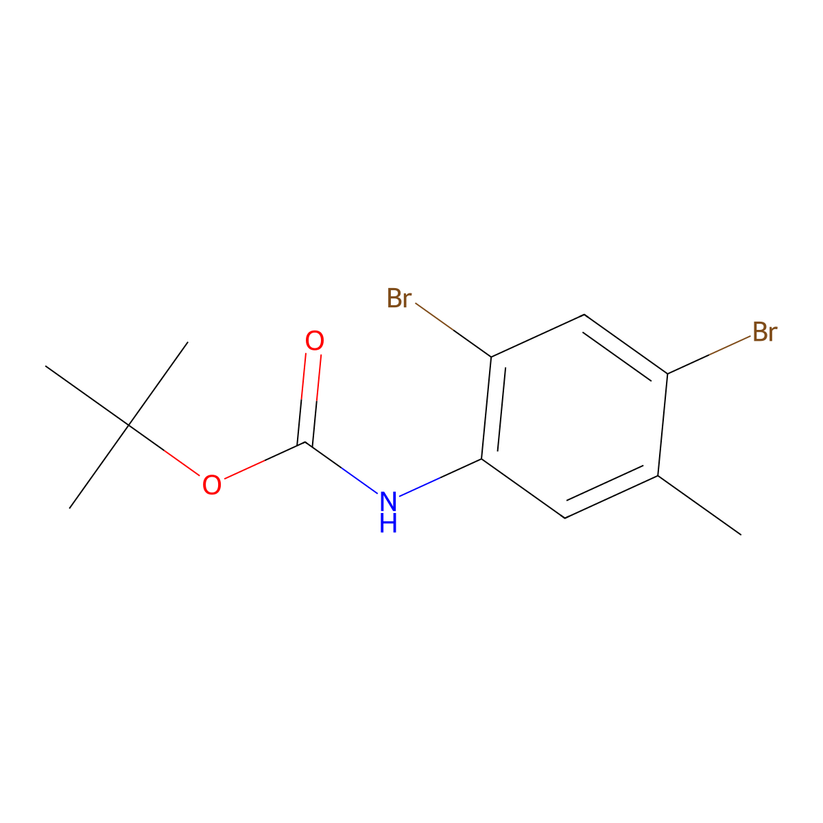 tert-butyl N-(2,4-dibromo-5-methylphenyl)carbamate molecular structure, CAS 2680842-21-9