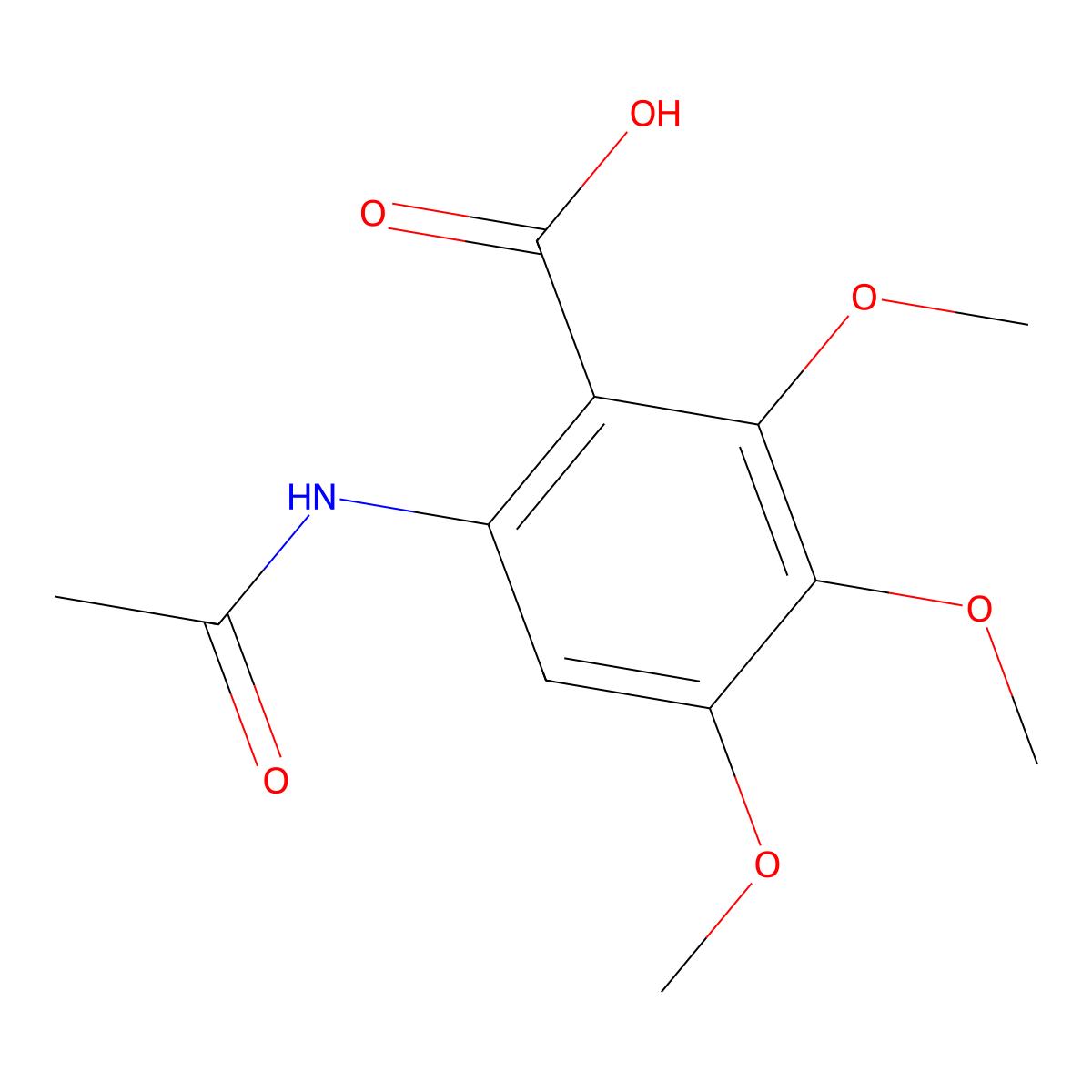 6-Acetamido-2,3,4-trimethoxybenzoic acid molecular structure, CAS 2680842-26-4