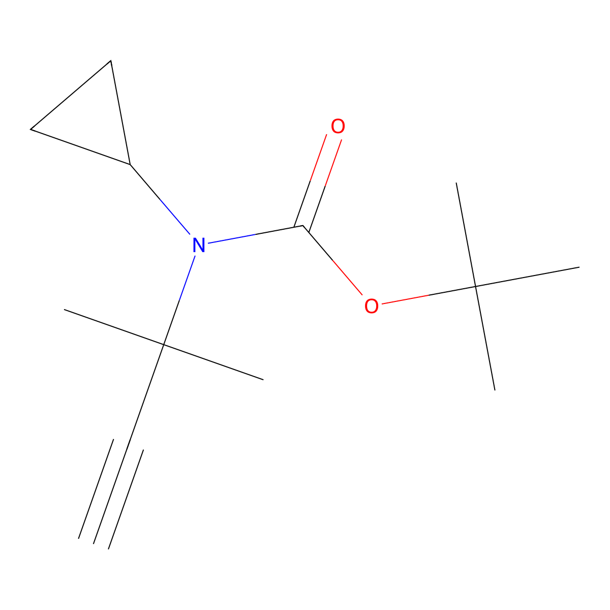 tert-butyl N-cyclopropyl-N-(2-methylbut-3-yn-2-yl)carbamate molecular structure, CAS 2680842-38-8