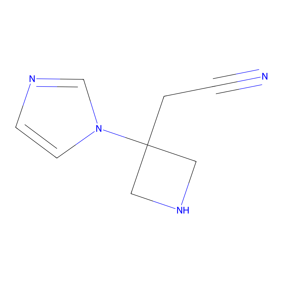 2-[3-(1H-imidazol-1-yl)azetidin-3-yl]acetonitrile molecular structure, CAS 2680842-46-8