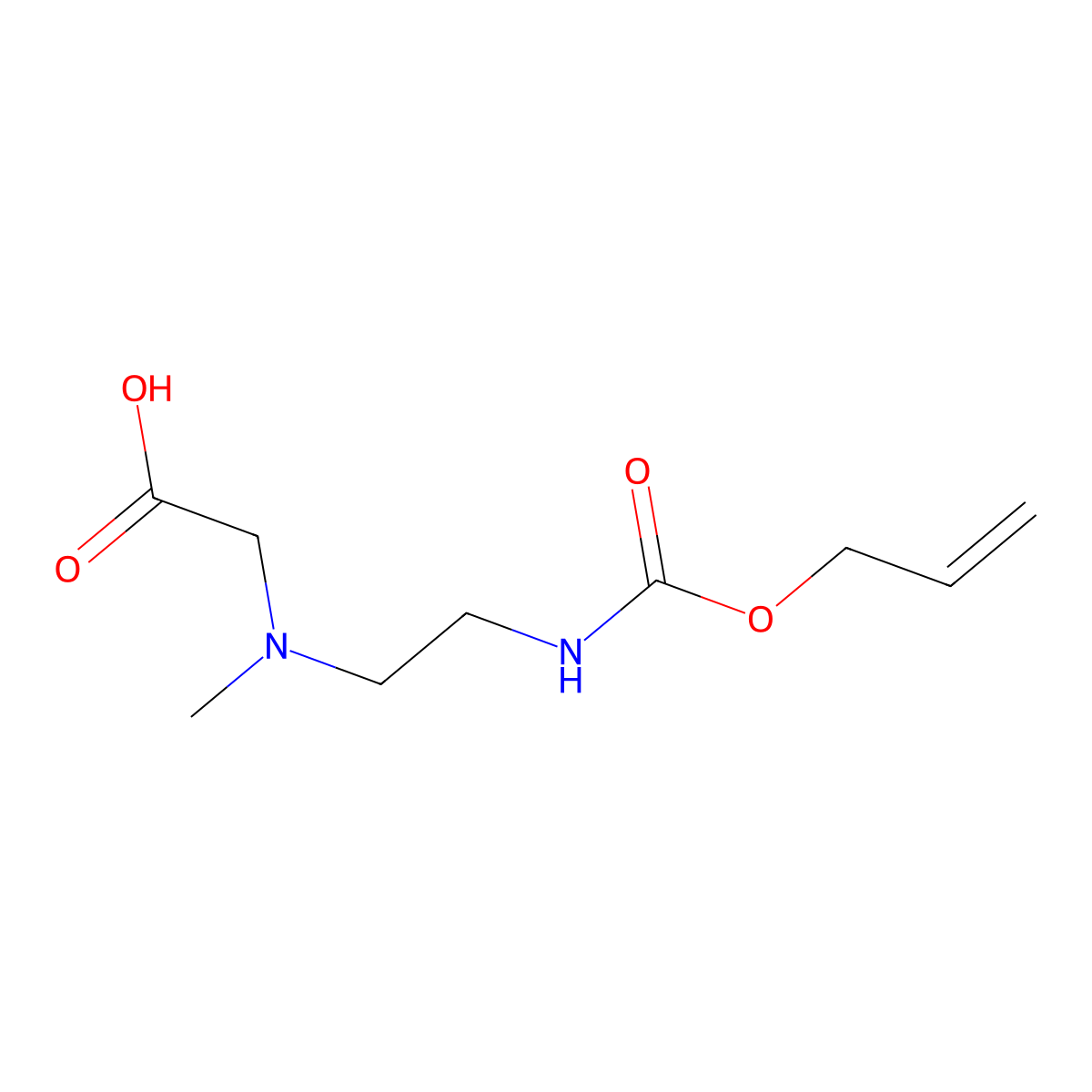 2-[Methyl(2-{[(prop-2-en-1-yloxy)carbonyl]amino}ethyl)amino]acetic acid molecular structure, CAS 2680842-64-0