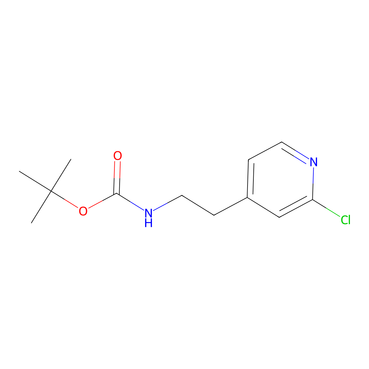 tert-butyl N-[2-(2-chloropyridin-4-yl)ethyl]carbamate molecular structure, CAS 2680842-68-4