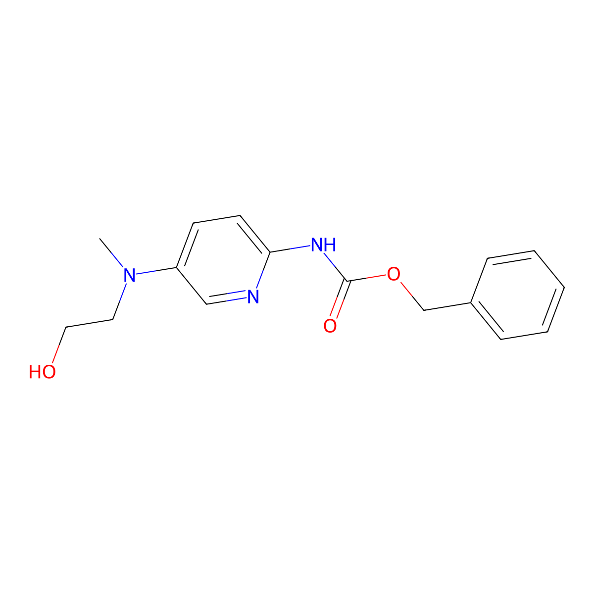 benzyl N-{5-[(2-hydroxyethyl)(methyl)amino]pyridin-2-yl}carbamate molecular structure, CAS 2680842-76-4
