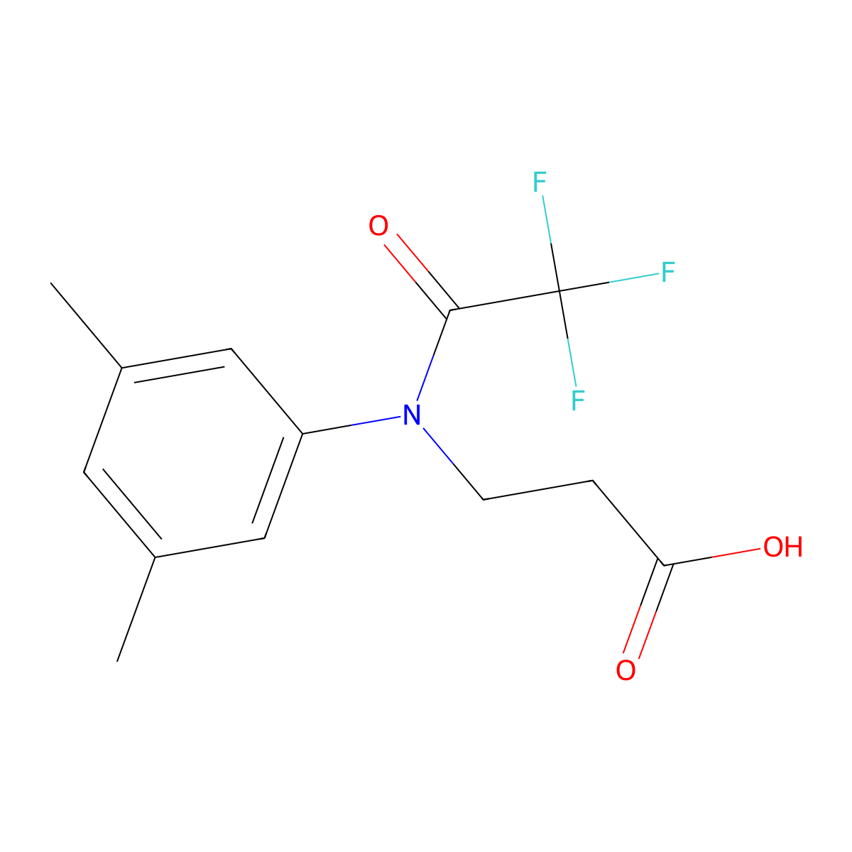 3-[N-(3,5-dimethylphenyl)-2,2,2-trifluoroacetamido]propanoic acid molecular structure, CAS 2680842-79-7