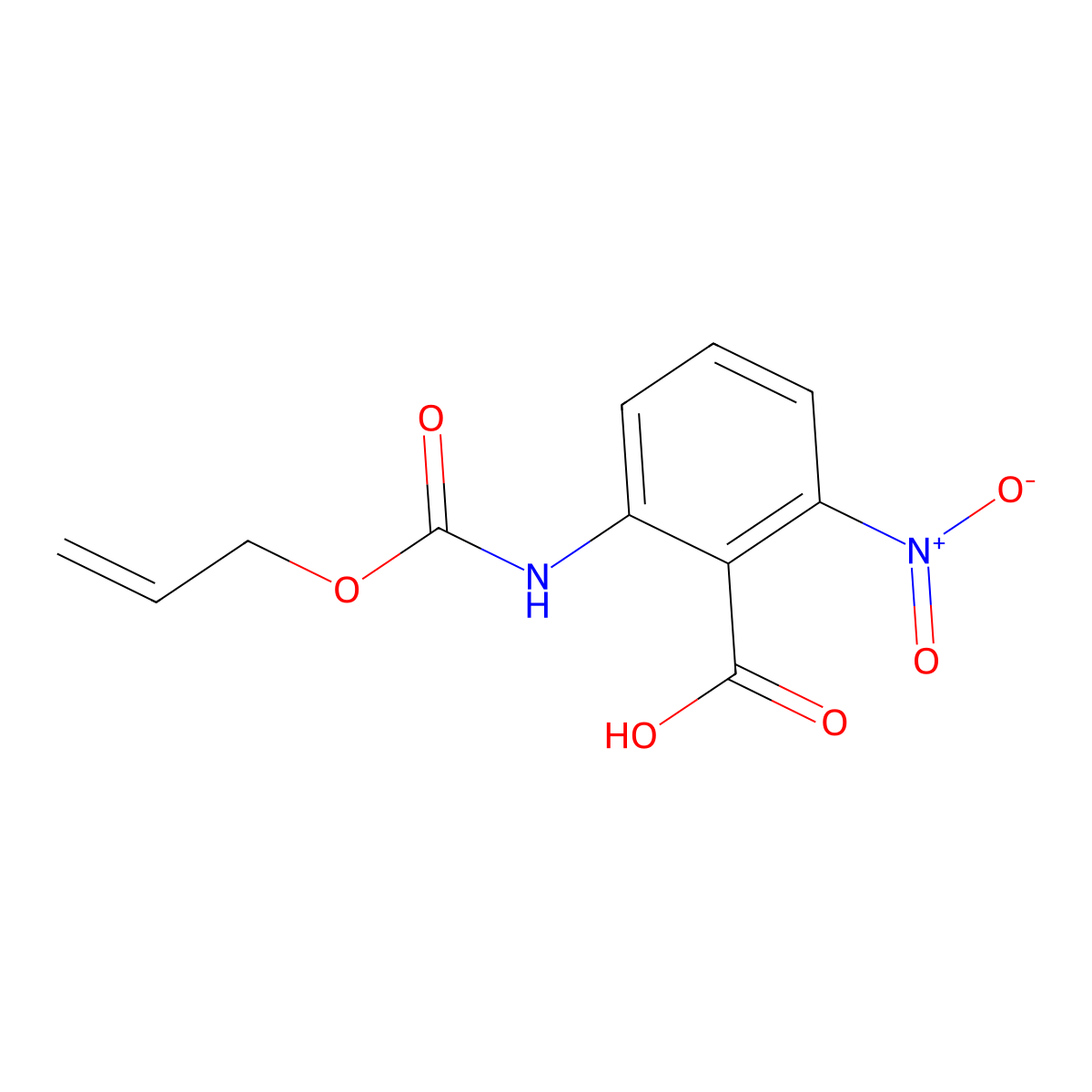 2-Nitro-6-{[(prop-2-en-1-yloxy)carbonyl]amino}benzoic acid molecular structure, CAS 2680842-81-1