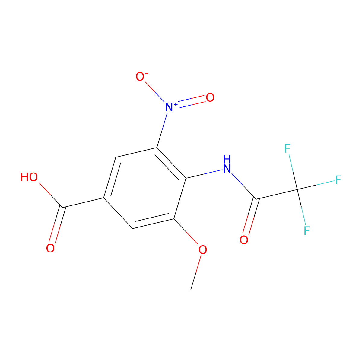 3-Methoxy-5-nitro-4-(2,2,2-trifluoroacetamido)benzoic acid molecular structure, CAS 2680842-82-2