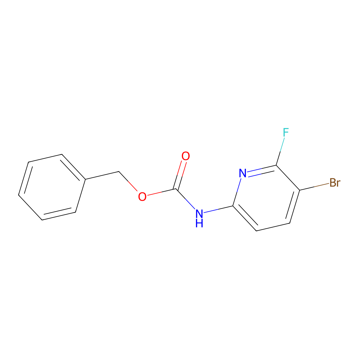benzyl N-(5-bromo-6-fluoropyridin-2-yl)carbamate molecular structure, CAS 2680842-83-3