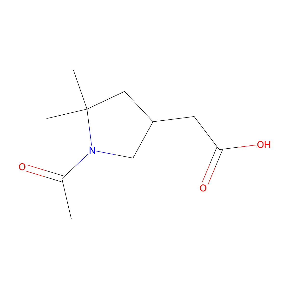 2-(1-Acetyl-5,5-dimethylpyrrolidin-3-yl)acetic acid molecular structure, CAS 2680842-92-4