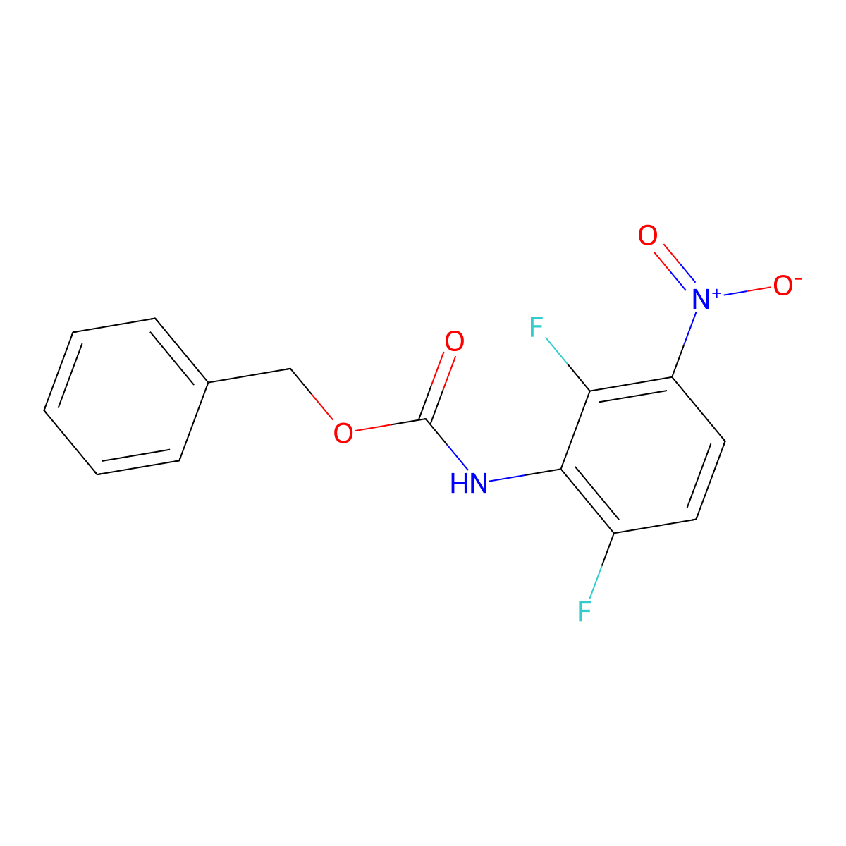 benzyl N-(2,6-difluoro-3-nitrophenyl)carbamate molecular structure, CAS 2680842-94-6