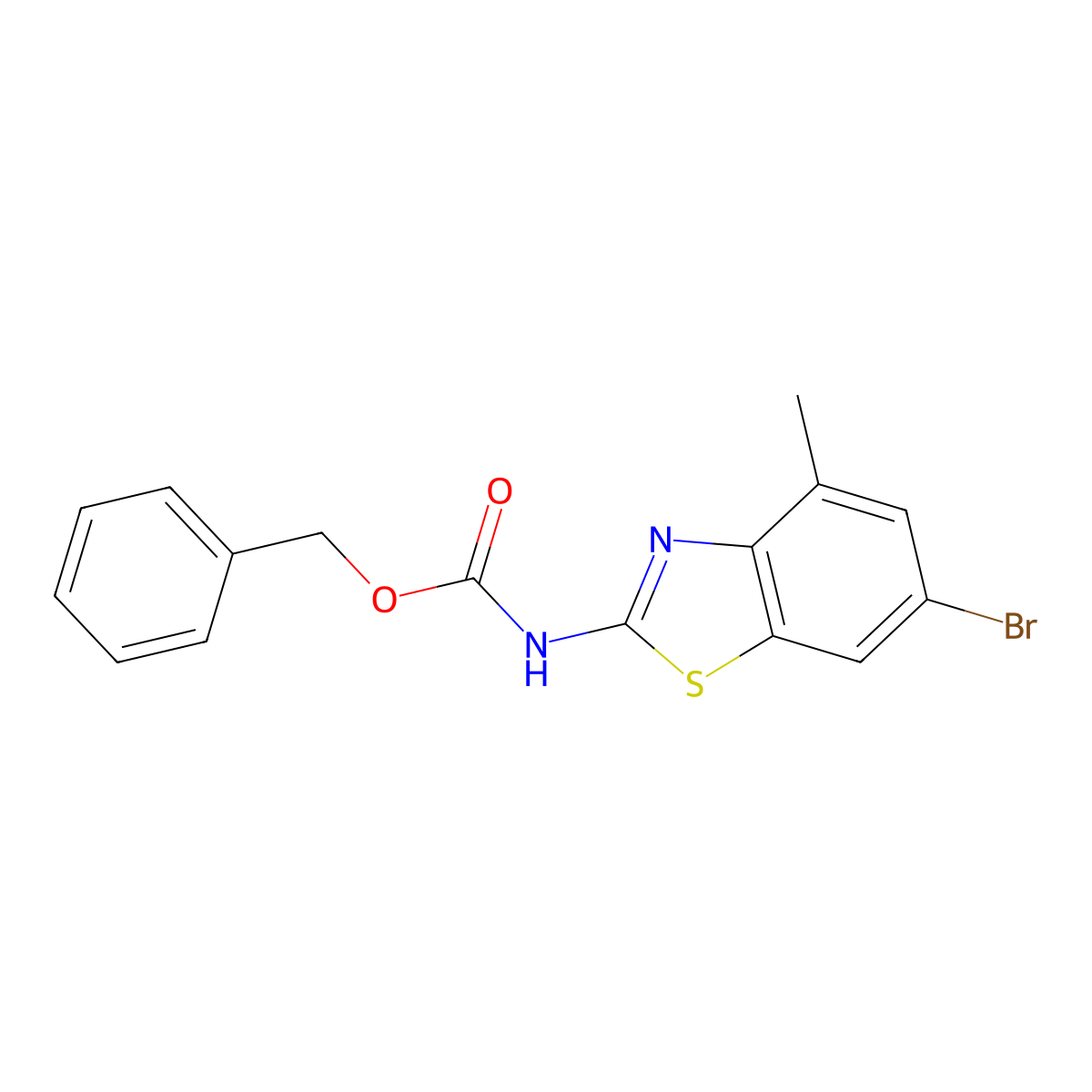 benzyl N-(6-bromo-4-methyl-1,3-benzothiazol-2-yl)carbamate molecular structure, CAS 2680842-95-7