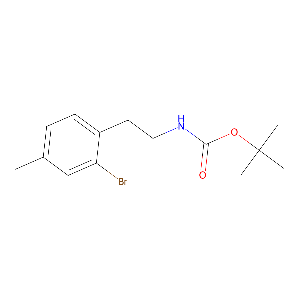 tert-Butyl 2-bromo-4-methylphenethylcarbamate molecular structure, CAS 2680842-96-8