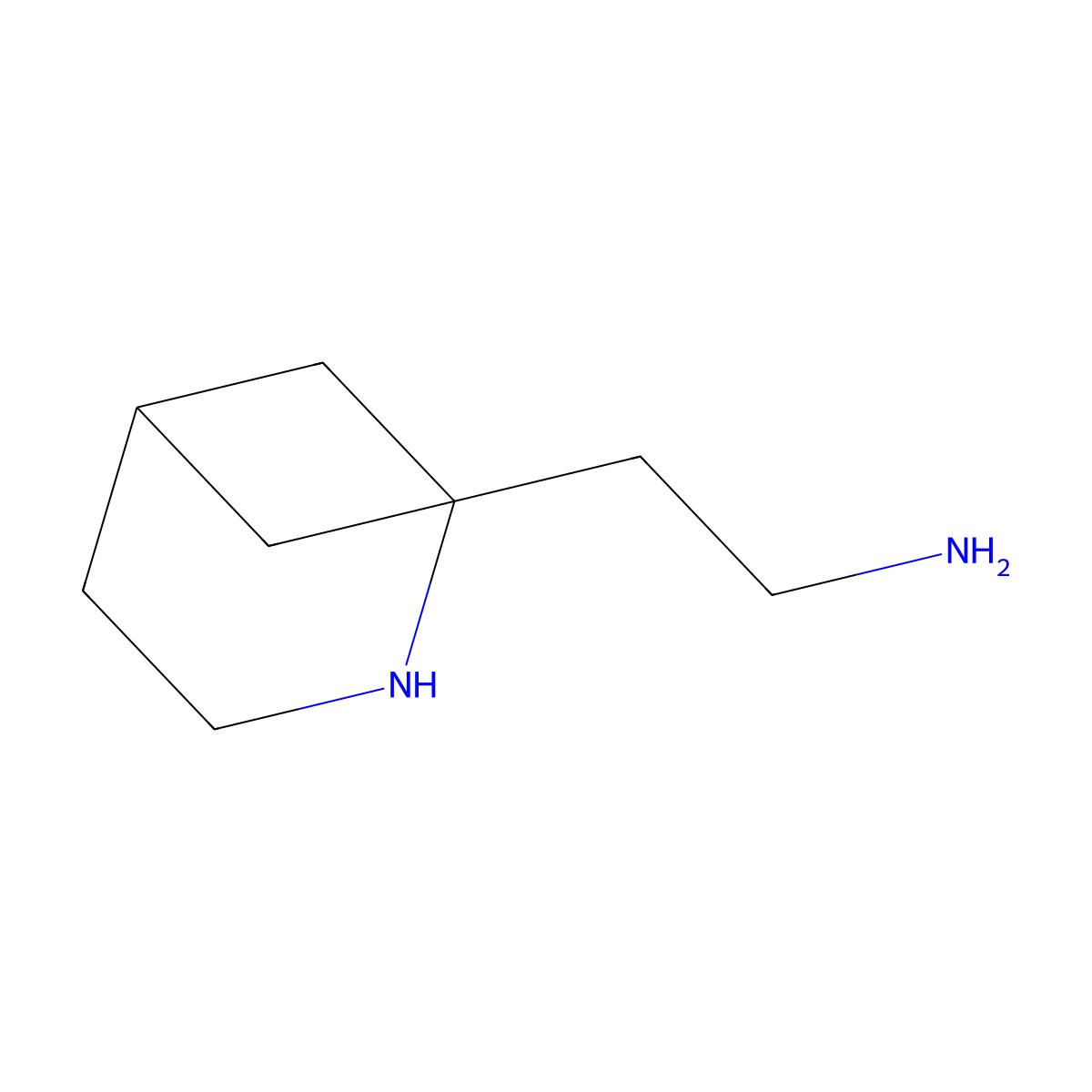 2-{2-Azabicyclo[3.1.1]heptan-1-yl}ethan-1-amine molecular structure, CAS 2680842-97-9