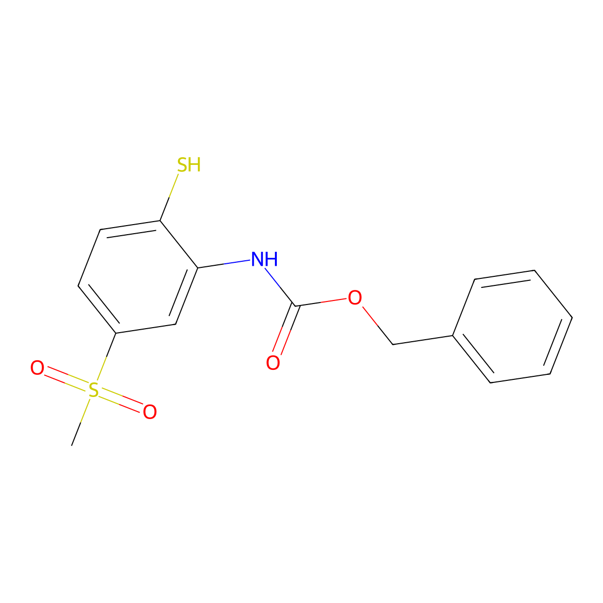 benzyl N-(5-methanesulfonyl-2-sulfanylphenyl)carbamate molecular structure, CAS 2680842-98-0