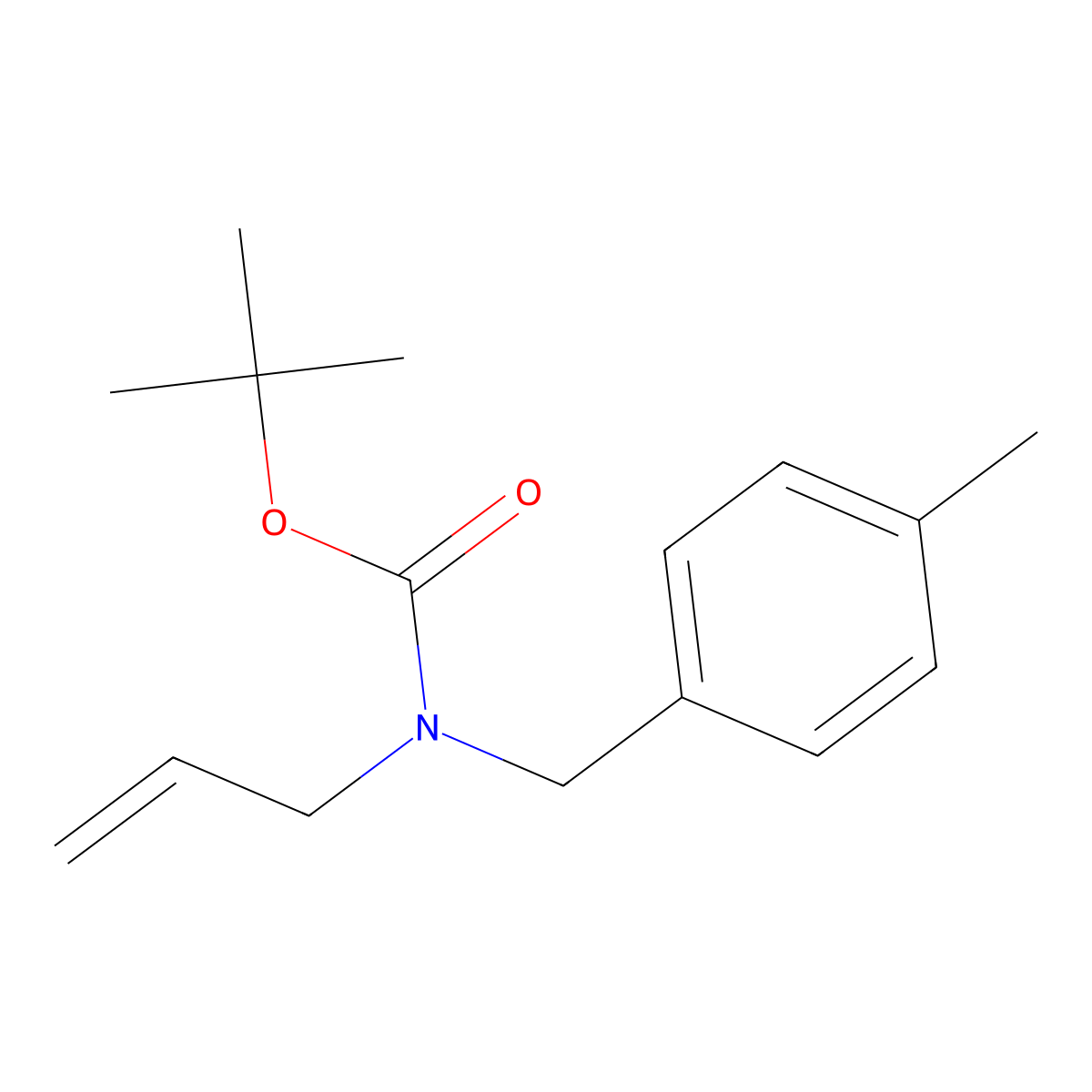 tert-butyl N-[(4-methylphenyl)methyl]-N-(prop-2-en-1-yl)carbamate molecular structure, CAS 2680843-00-7