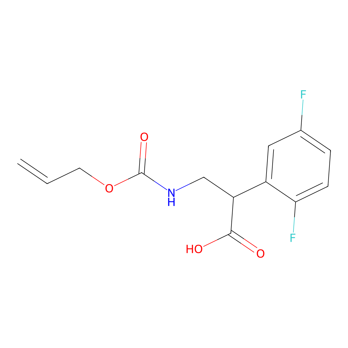 2-(2,5-Difluorophenyl)-3-{[(prop-2-en-1-yloxy)carbonyl]amino}propanoic acid molecular structure, CAS 2680843-03-0