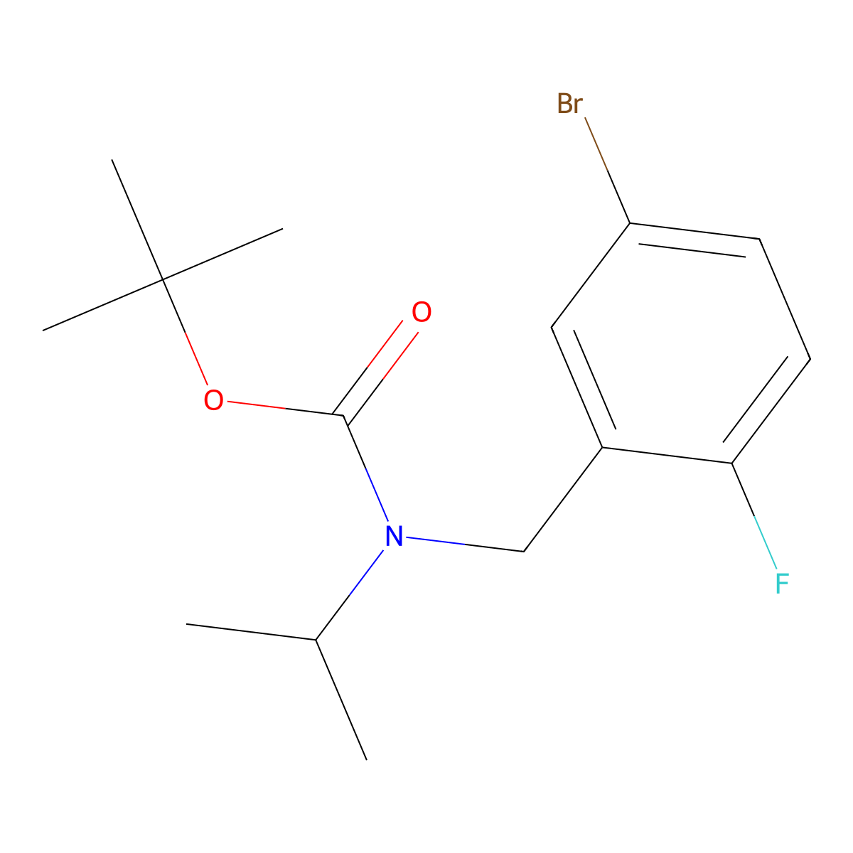 tert-butyl N-[(5-bromo-2-fluorophenyl)methyl]-N-(propan-2-yl)carbamate molecular structure, CAS 2680843-14-3