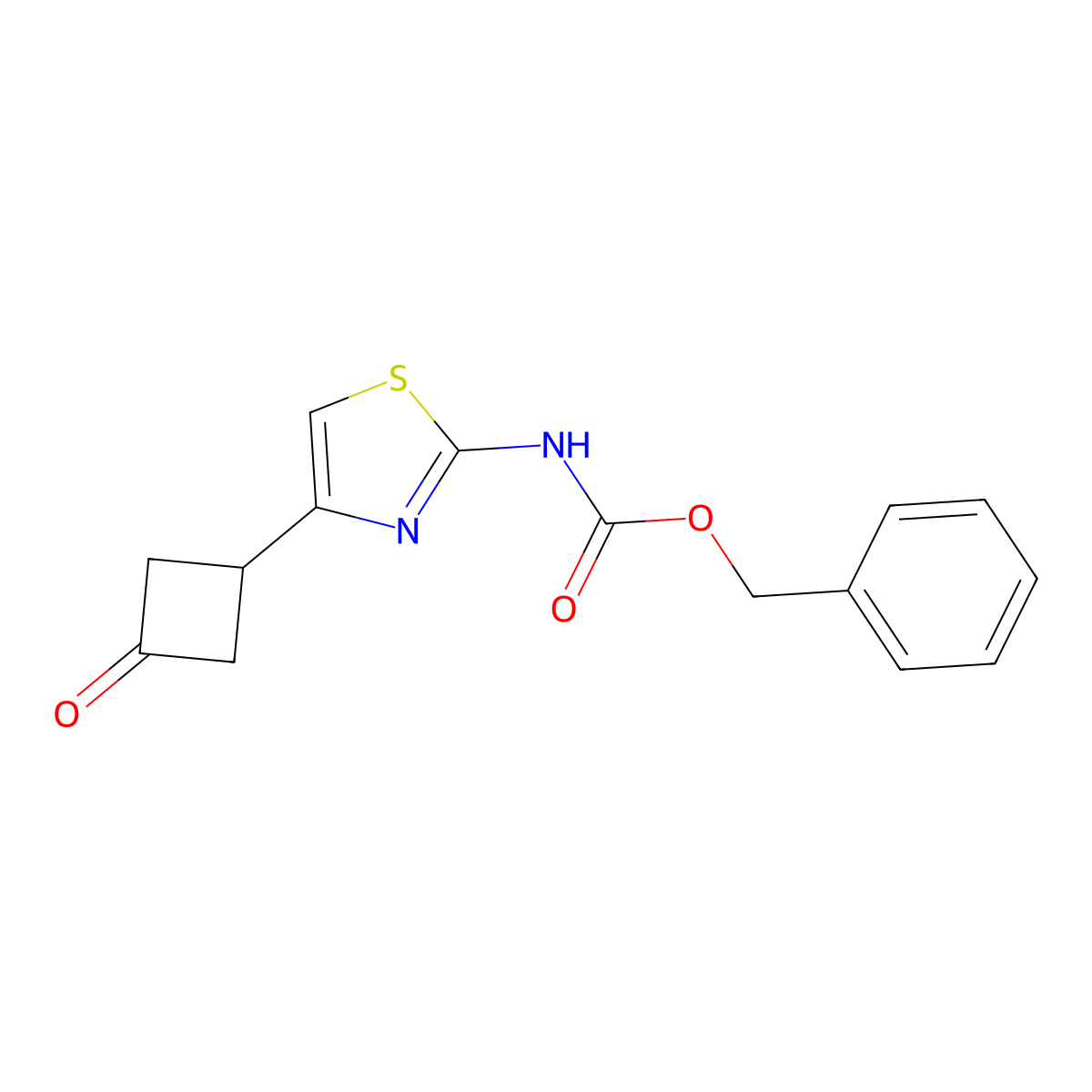 benzyl N-[4-(3-oxocyclobutyl)-1,3-thiazol-2-yl]carbamate molecular structure, CAS 2680843-24-5