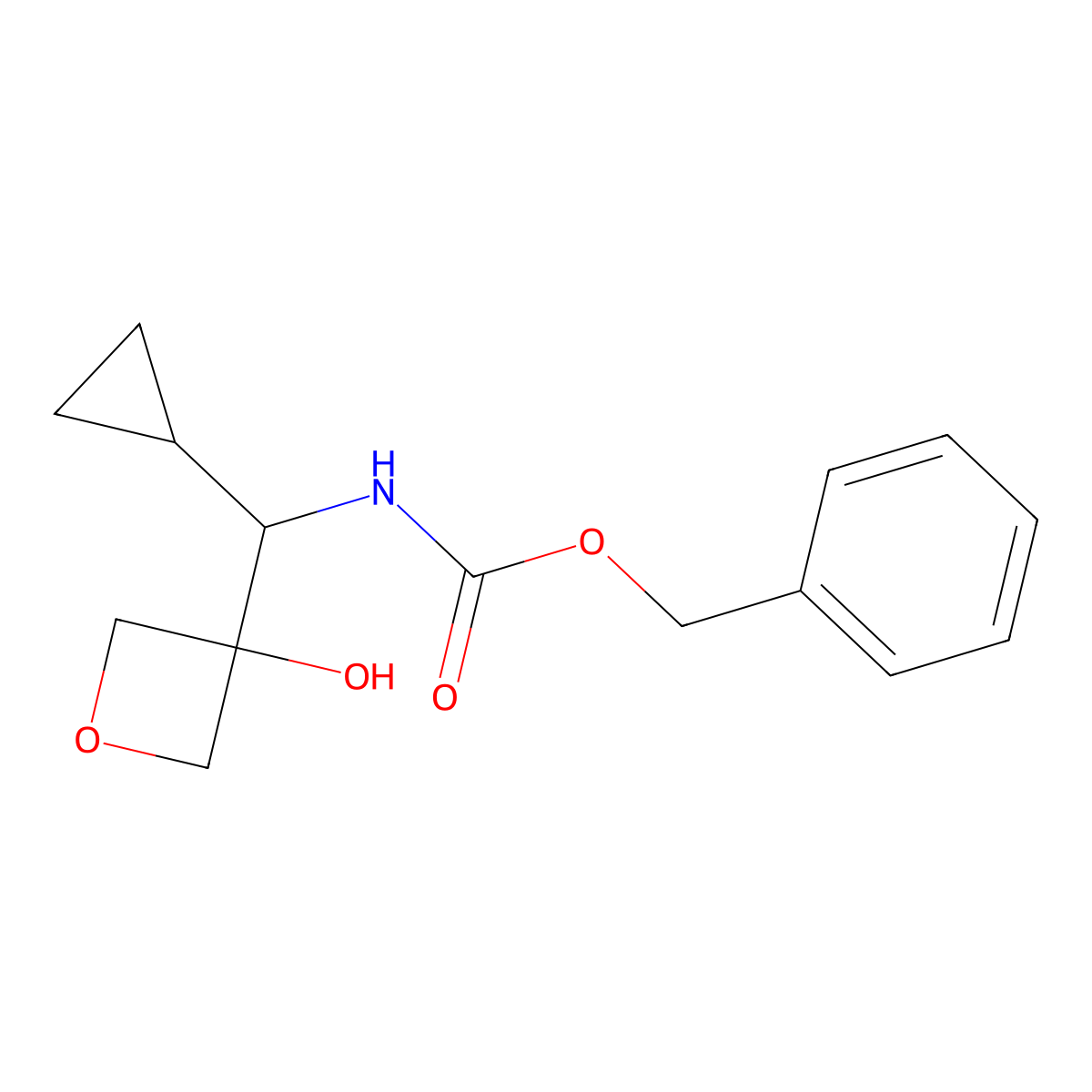 benzyl N-[cyclopropyl(3-hydroxyoxetan-3-yl)methyl]carbamate molecular structure, CAS 2680843-27-8