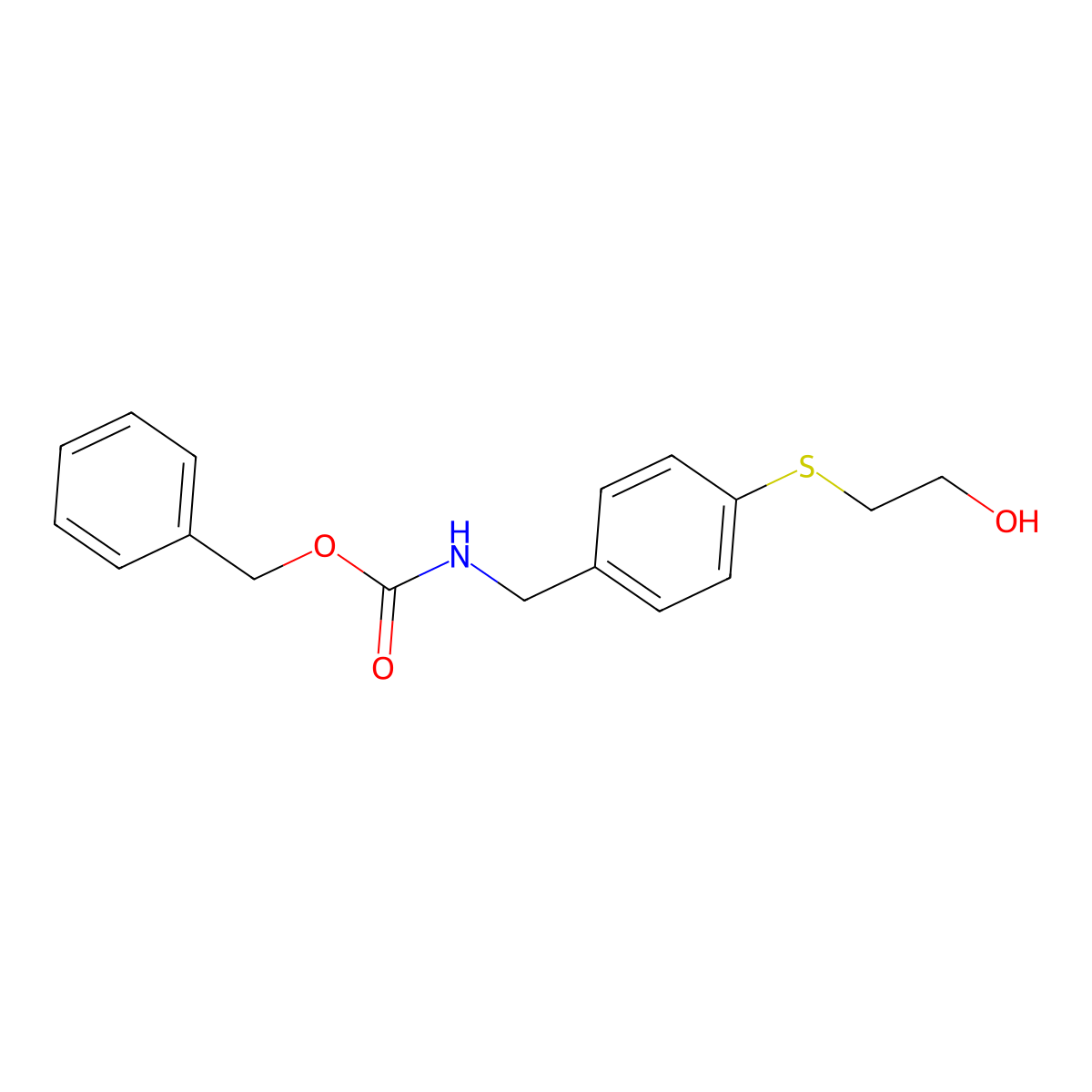 benzyl N-({4-[(2-hydroxyethyl)sulfanyl]phenyl}methyl)carbamate molecular structure, CAS 2680843-41-6