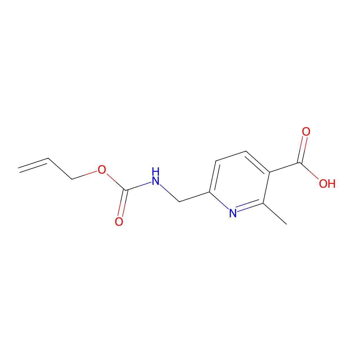 2-Methyl-6-({[(prop-2-en-1-yloxy)carbonyl]amino}methyl)pyridine-3-carboxylic acid molecular structure, CAS 2680843-55-2
