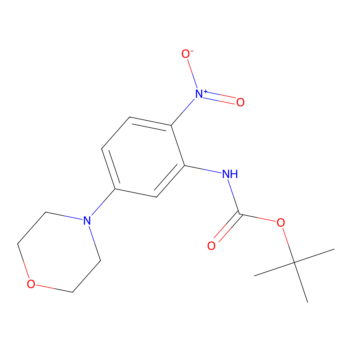 tert-butyl N-[5-(morpholin-4-yl)-2-nitrophenyl]carbamate molecular structure, CAS 2680843-57-4