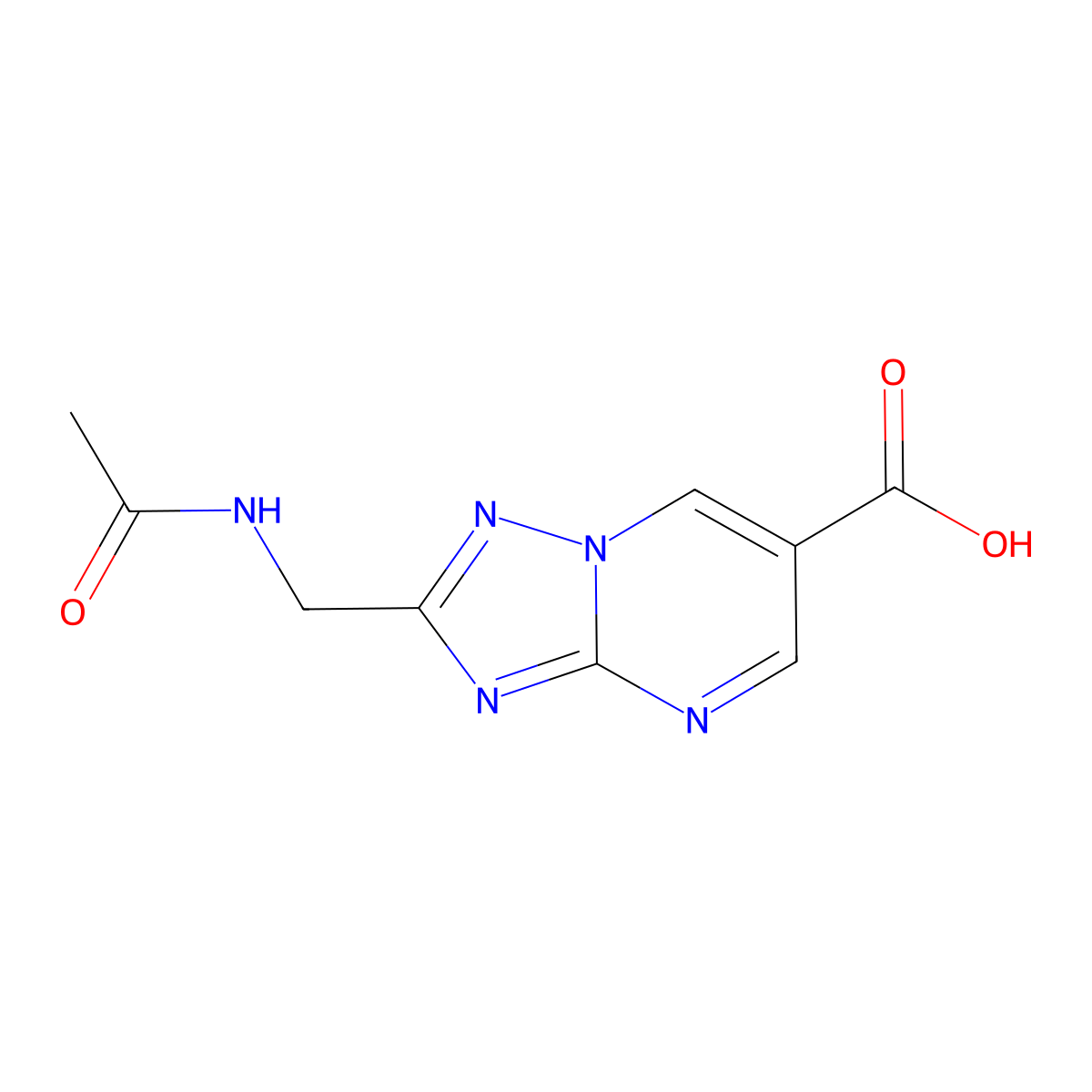 2-(Acetamidomethyl)-[1,2,4]triazolo[1,5-a]pyrimidine-6-carboxylic acid molecular structure, CAS 2680843-73-4