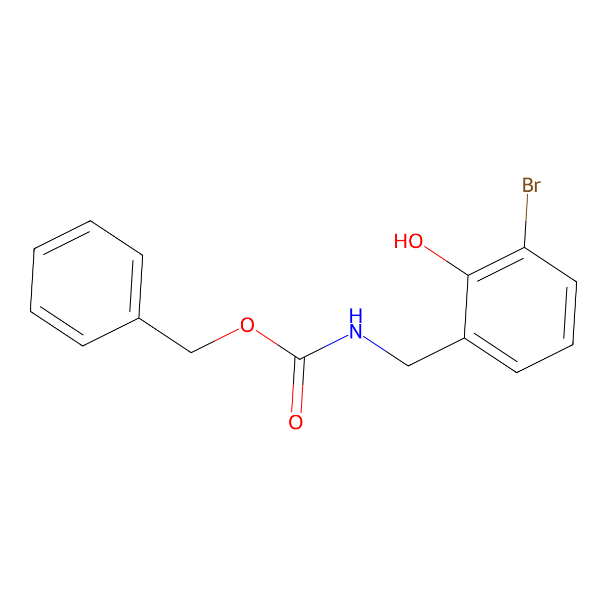 benzyl N-[(3-bromo-2-hydroxyphenyl)methyl]carbamate molecular structure, CAS 2680843-75-6