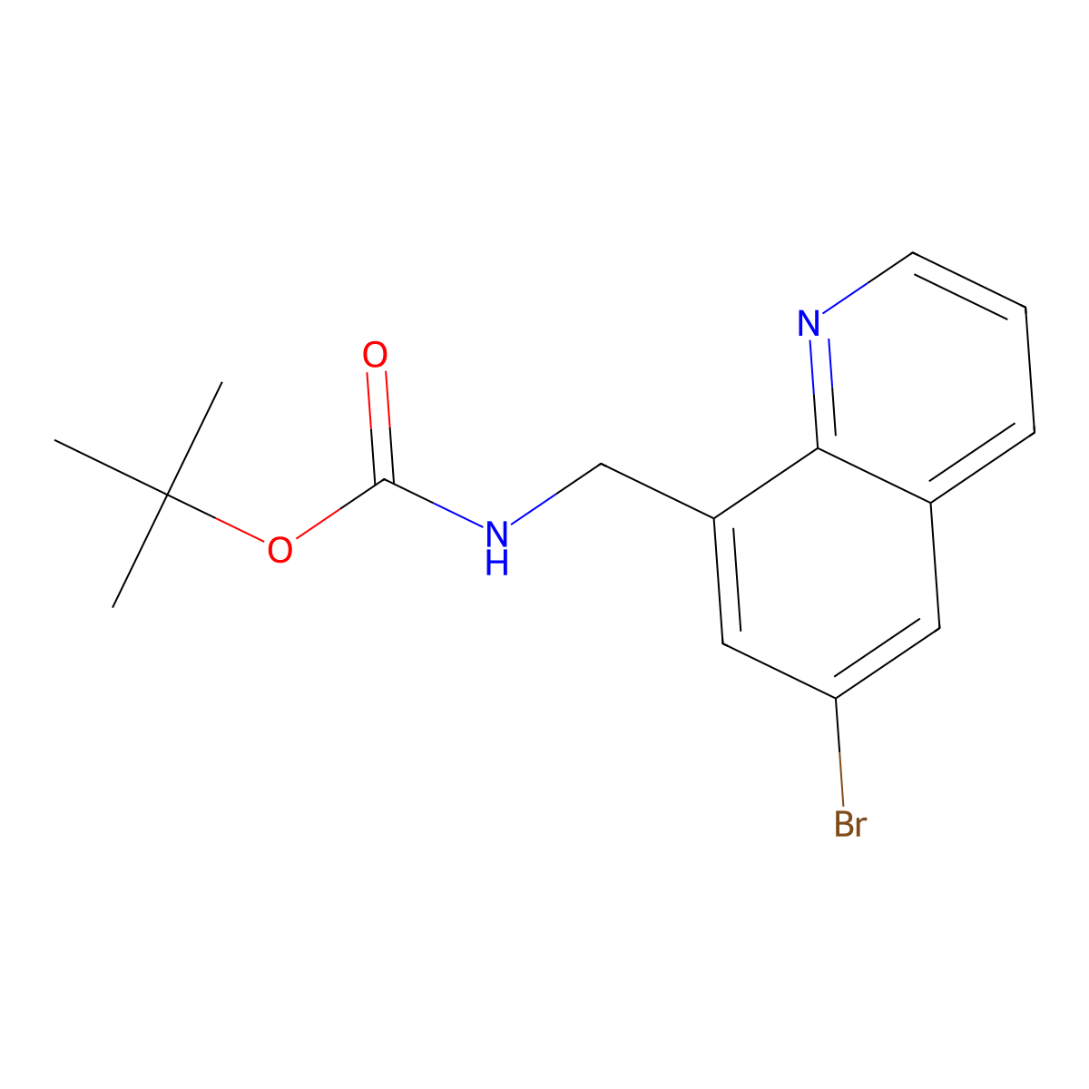 tert-butyl N-[(6-bromoquinolin-8-yl)methyl]carbamate molecular structure, CAS 2680843-78-9
